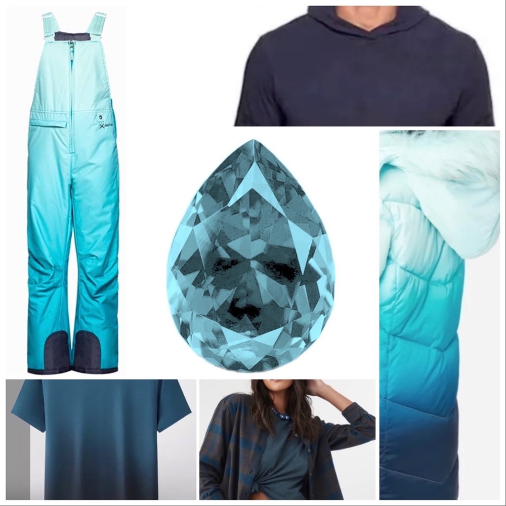 NWT Anorak Puffer Coat ocean ombré turquoise blue white JUSTICE teen XL - Picture 8 of 16